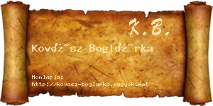 Kovász Boglárka névjegykártya